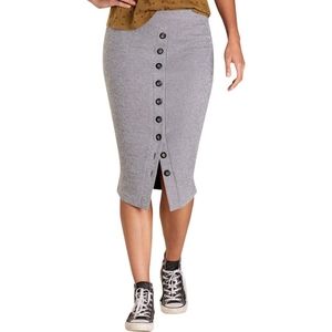 Toad&Co Gray Boogaloo Midi Skirt, Size XL